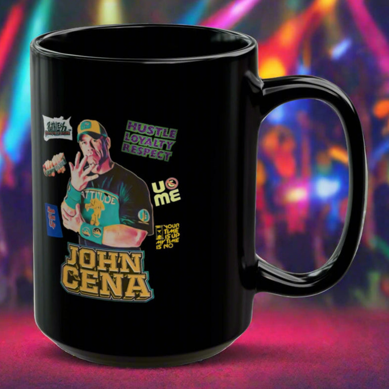 John Cena Motivational Black Mug - 11oz & 15oz - Perfect Gift for Wrestling Fans