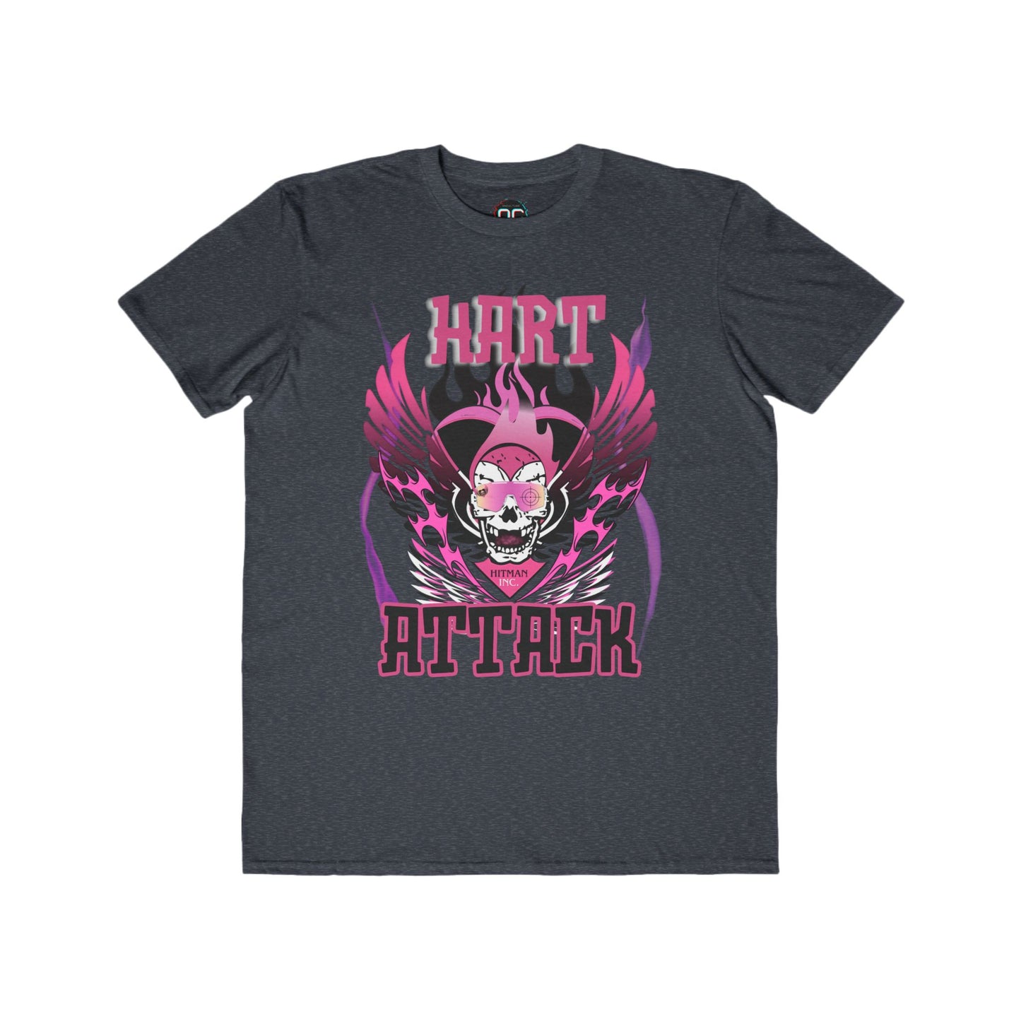 Bret Hart "Hart Attack" T-Shirt – Pink & Black Winged Skull Design WWE Retro Wrestling Tee