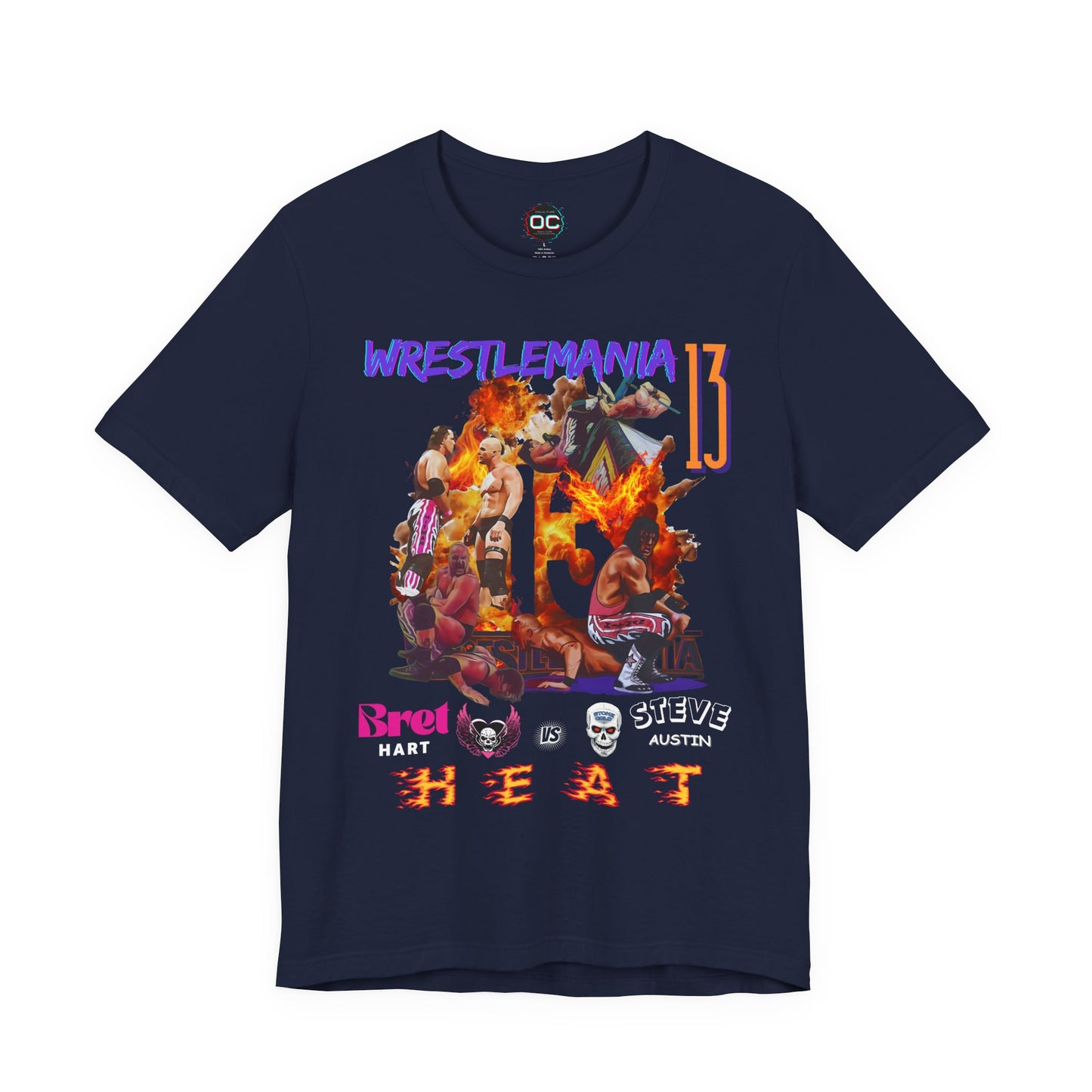 WrestleMania 13 “HEAT” Collage Tee – The Hitman Bret Hart vs. Stone Cold Steve Austin Tribute