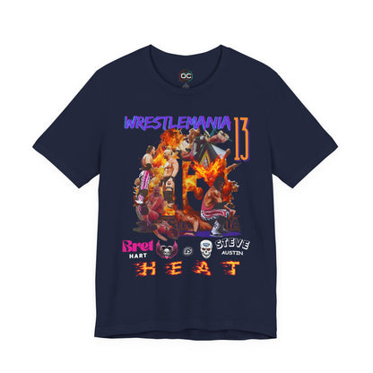 WrestleMania 13 “HEAT” Collage Tee – The Hitman Bret Hart vs. Stone Cold Steve Austin Tribute