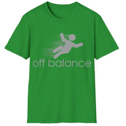 “Off Balance” Parody T-Shirt – Funny New Balance Spoof Tee | Falling Figure Graphic Humor Shirt