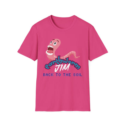 Jim The Earthworm T-Shirt - "Back to the Soil" Funny Video Game Design for Gamers & Fans
