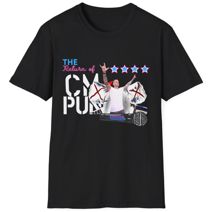 Return of CM Punk T-Shirt – Comeback Tribute Tee | Chicago Stars + Explosive Mic Design