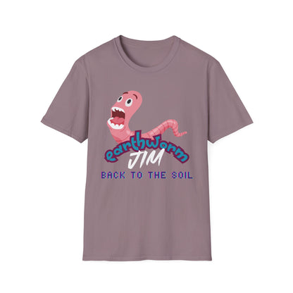 Jim The Earthworm T-Shirt - "Back to the Soil" Funny Video Game Design for Gamers & Fans
