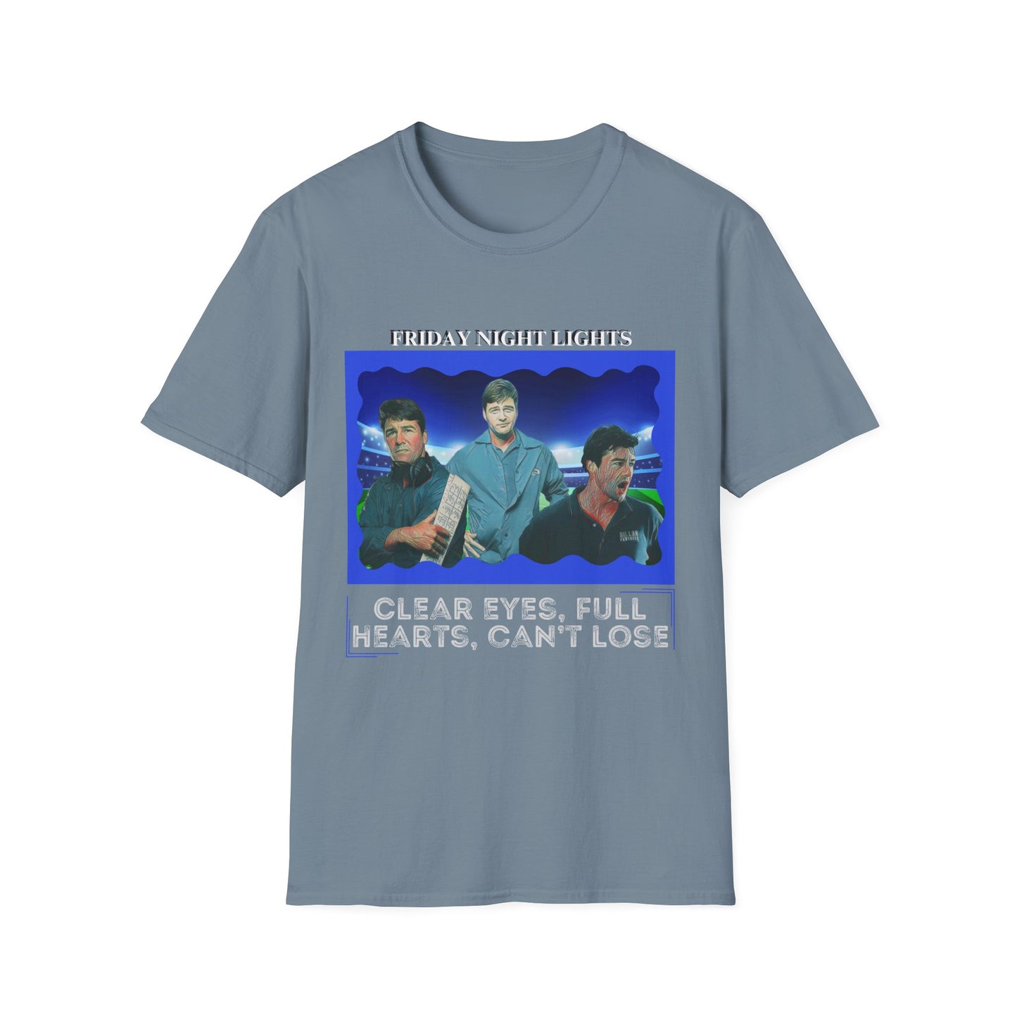 "Clear Eyes, Full Hearts, Can't Lose" Design T-Shirt - Coach Eric Taylor Collage, Friday Night Lights TV Show