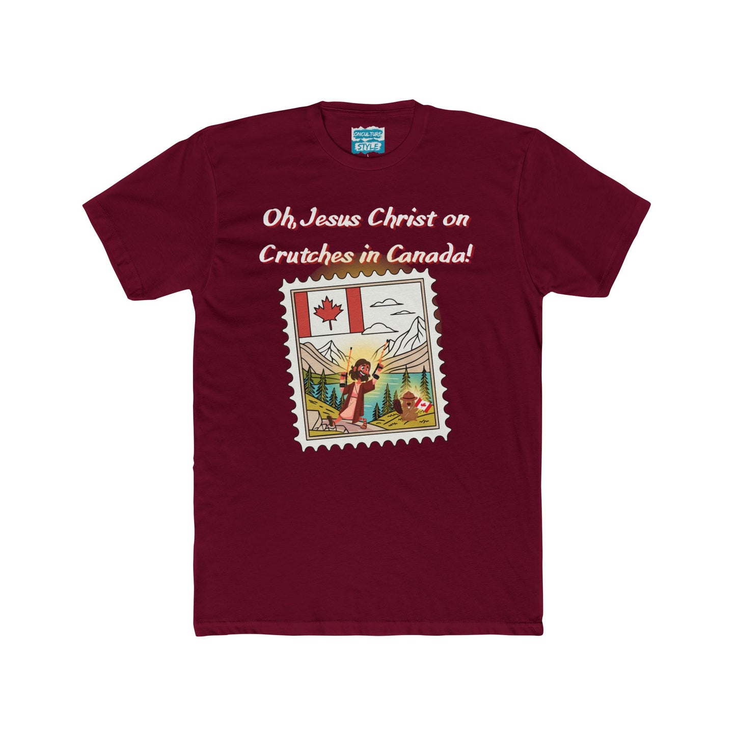 Funny "Oh, Jesus Christ on Crutches in Canada!" Tee | Chaotic Humor Graphic T-Shirt