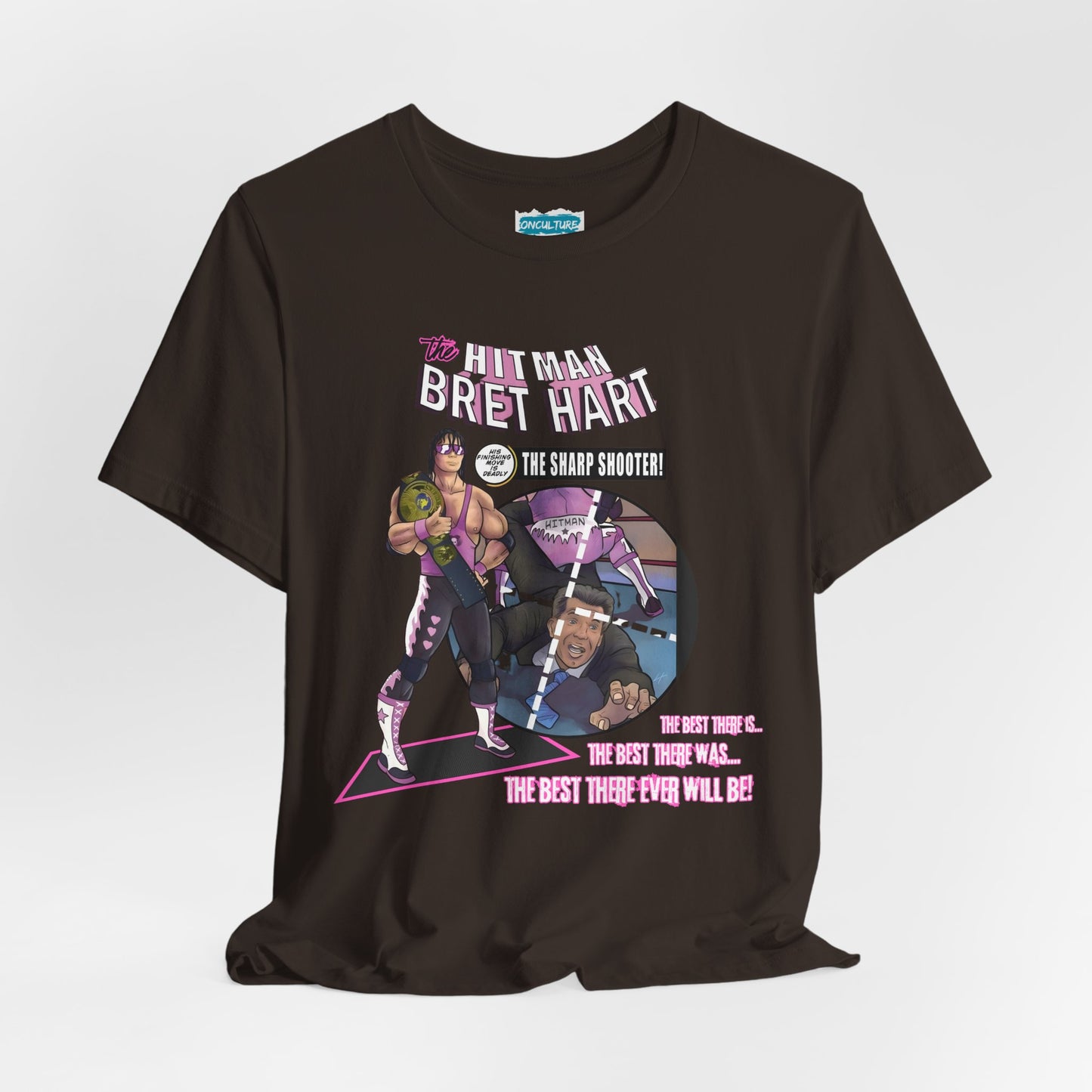 Bret Hart “The Hitman” Tee – Comic Book Pro Wrestling Tribute Shirt