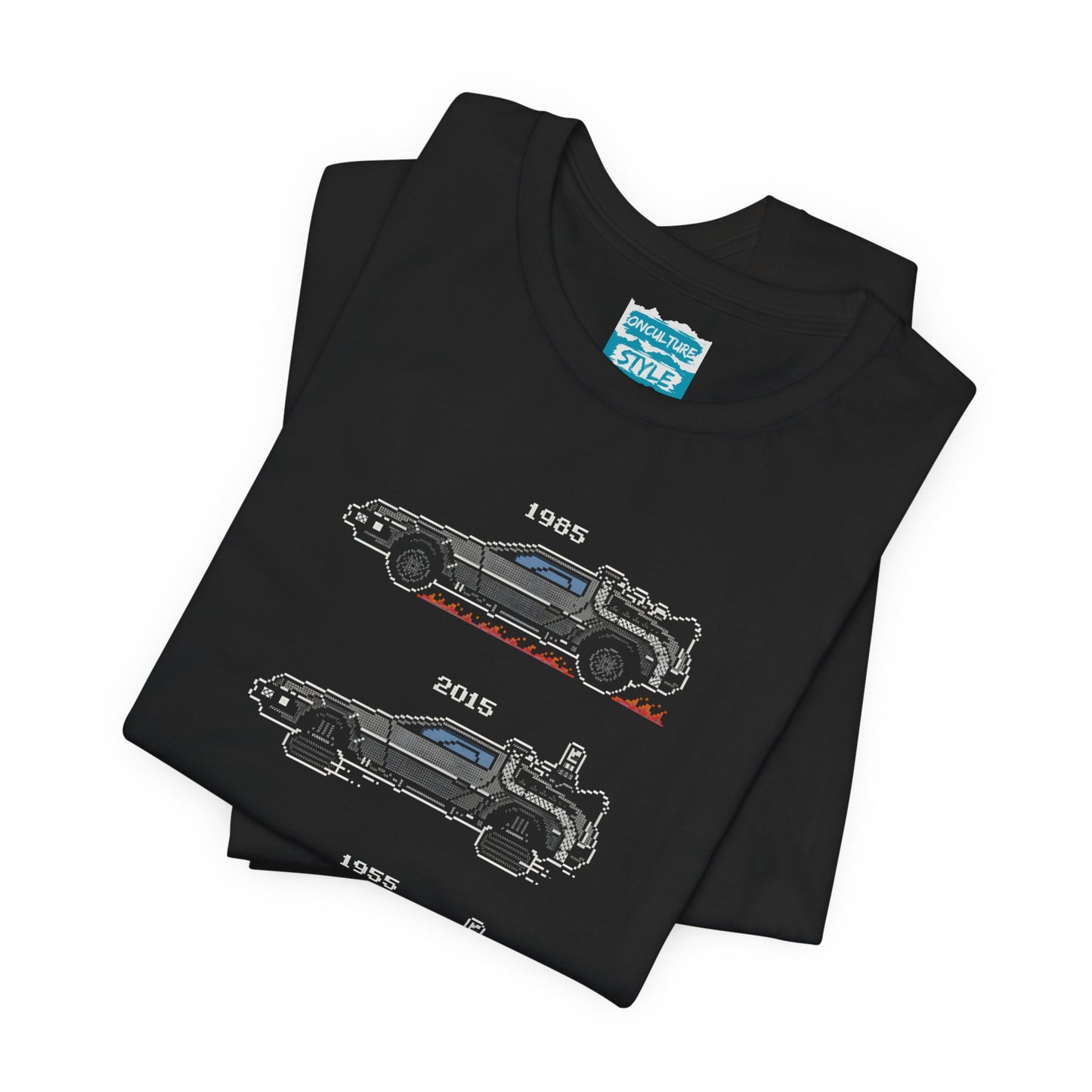 4 Tier Pixelated Time Machine Tee - 80s Retro Nostalgia T-Shirt