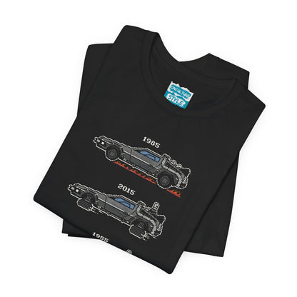 4 Tier Pixelated Time Machine Tee - 80s Retro Nostalgia T-Shirt