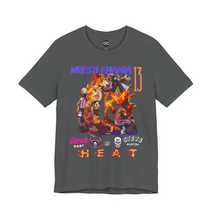 WrestleMania 13 “HEAT” Collage Tee – The Hitman Bret Hart vs. Stone Cold Steve Austin Tribute