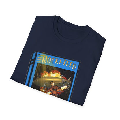 Pulp Rocket Man Tribute Tee | Vintage Book Cover Blast-Off T-Shirt