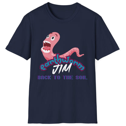 Jim The Earthworm T-Shirt - "Back to the Soil" Funny Video Game Design for Gamers & Fans