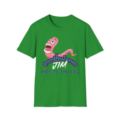 Jim The Earthworm T-Shirt - "Back to the Soil" Funny Video Game Design for Gamers & Fans