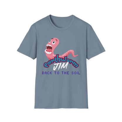 Jim The Earthworm T-Shirt - "Back to the Soil" Funny Video Game Design for Gamers & Fans