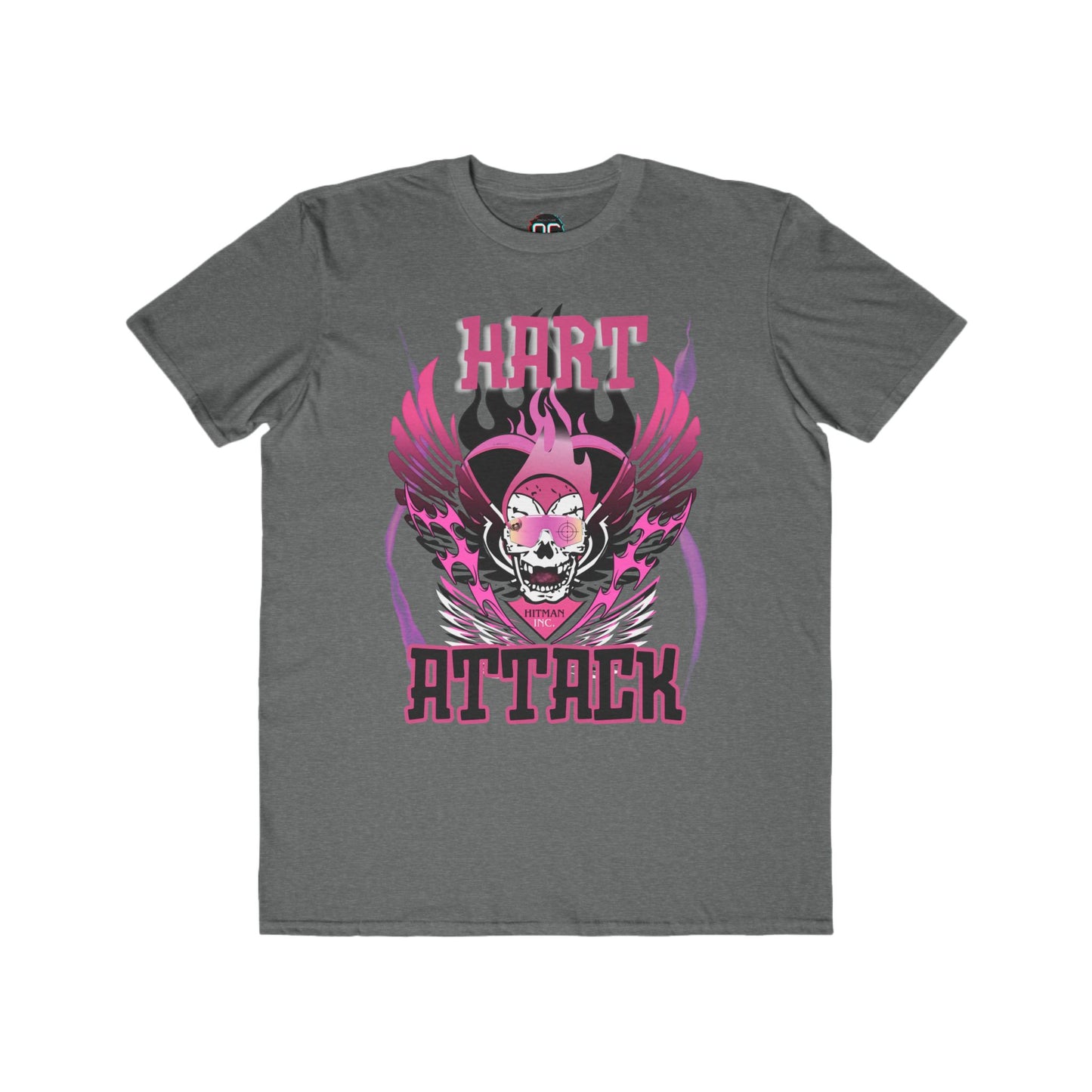 Bret Hart "Hart Attack" T-Shirt – Pink & Black Winged Skull Design WWE Retro Wrestling Tee