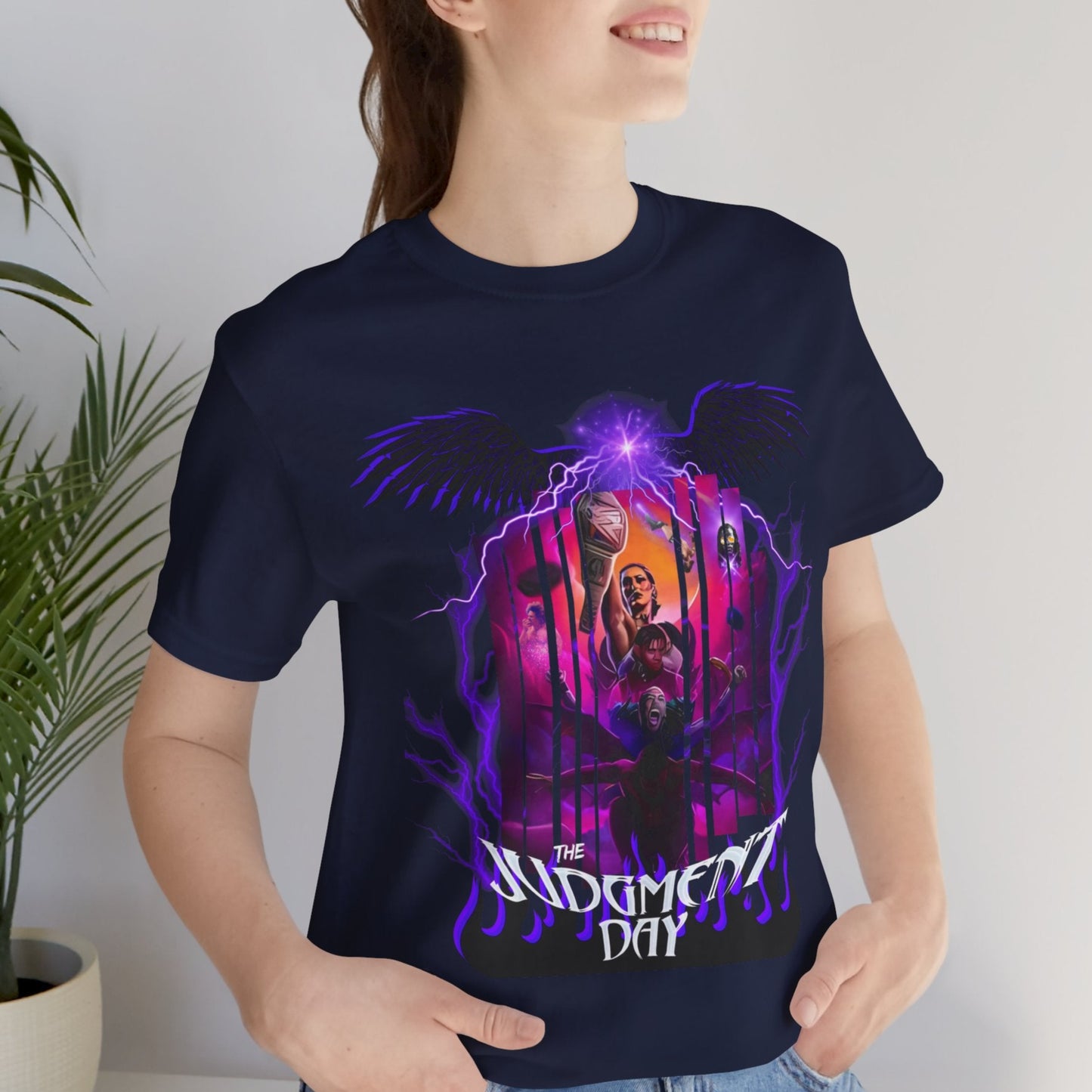 Judgment Day Fantasy Collage Tee – Wrestling Faction in Mythic Form | Rhea Ripley, Finn Bálor, Dominik Mysterio & More