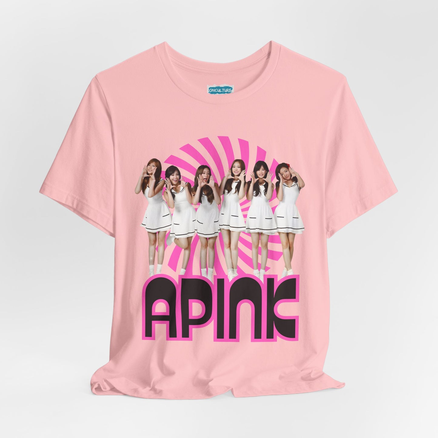 Retro 60s KPop Fan Tee – Vintage A PINK Bubble Letter Tribute T-Shirt