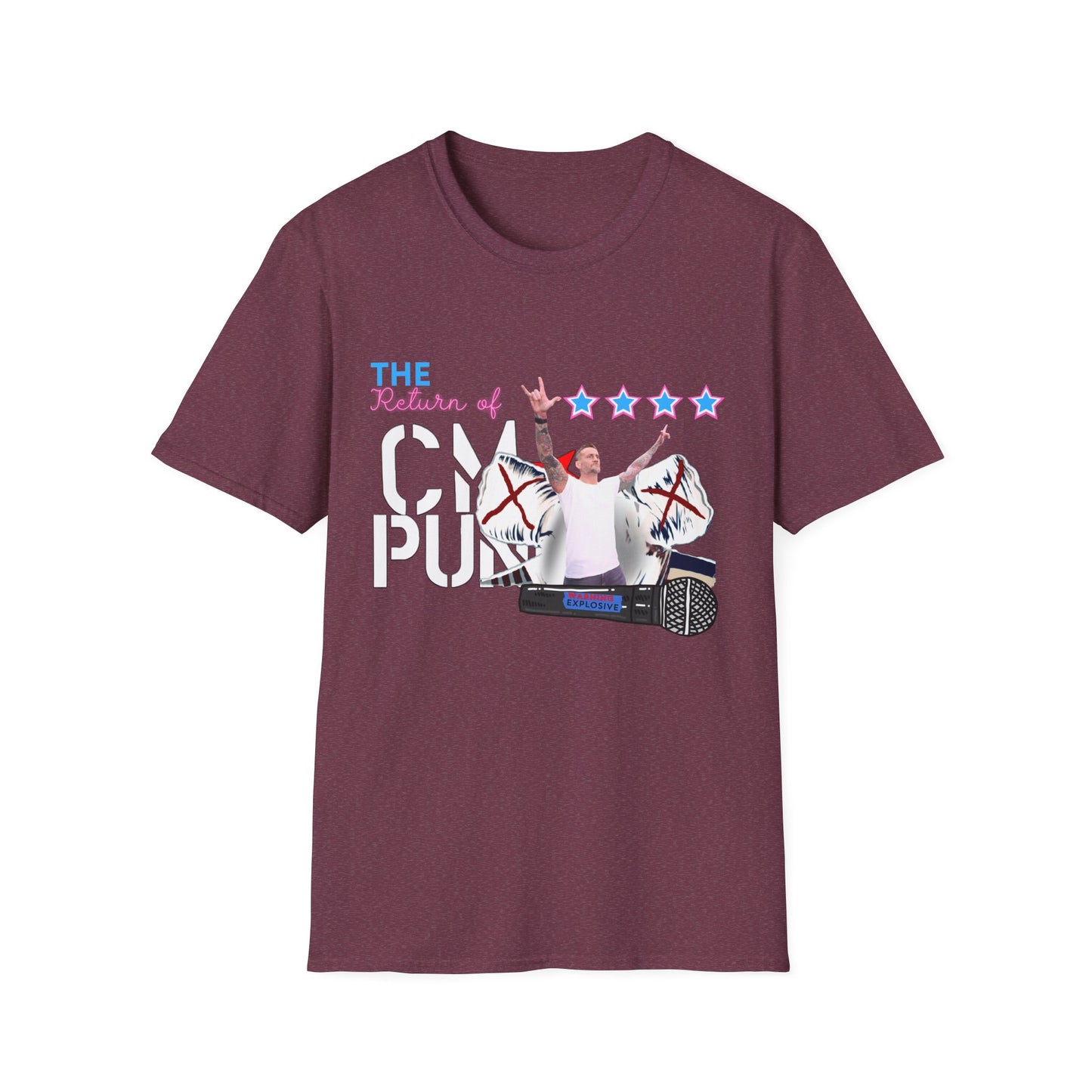 Return of CM Punk T-Shirt – Comeback Tribute Tee | Chicago Stars + Explosive Mic Design