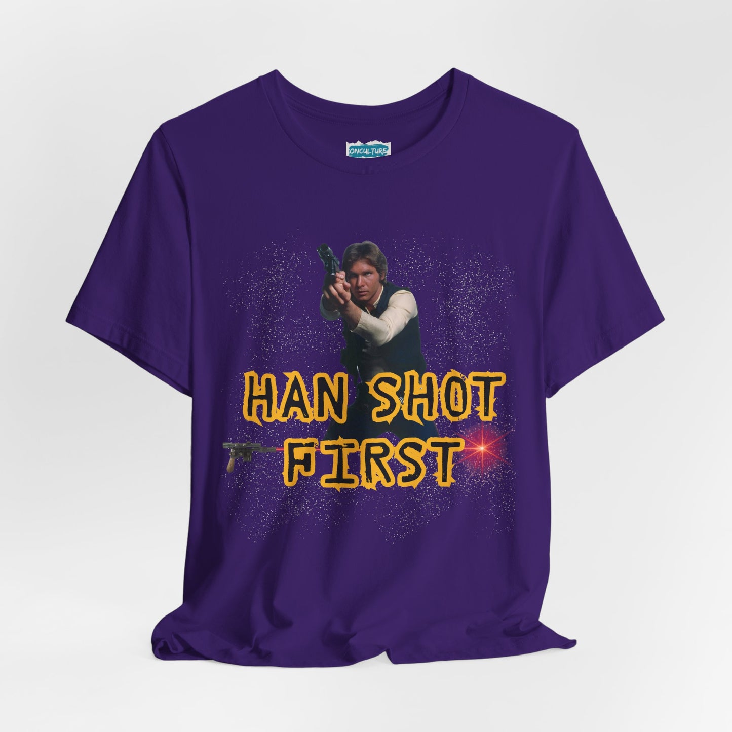Han Shot First Nerd Tee | Space Cowboy Fandom Statement T-Shirt