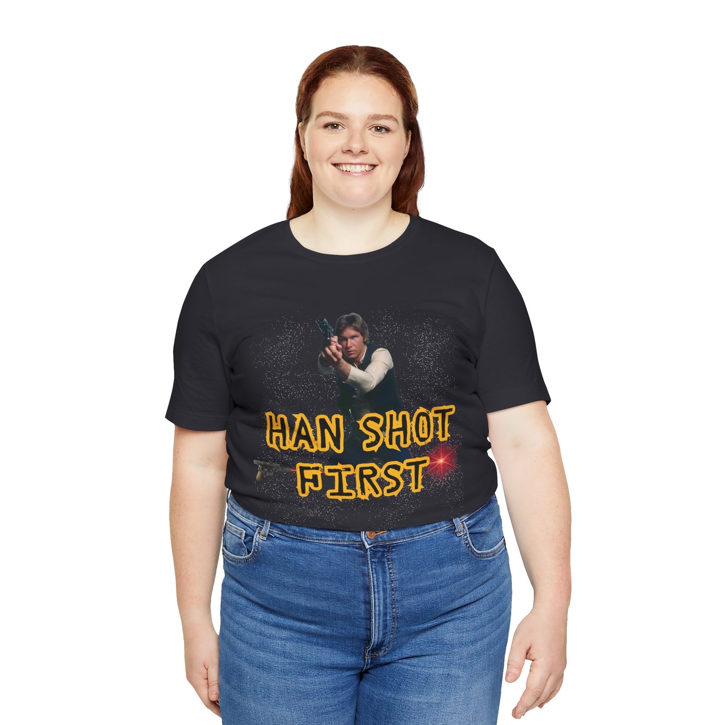 Han Shot First Nerd Tee | Space Cowboy Fandom Statement T-Shirt
