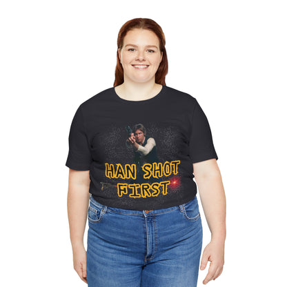 Han Shot First Nerd Tee | Space Cowboy Fandom Statement T-Shirt