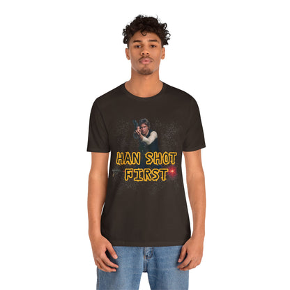 Han Shot First Nerd Tee | Space Cowboy Fandom Statement T-Shirt