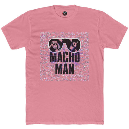 Macho Man Randy Savage Tribute Tee – Retro Glasses Design with TV Fuzz Background