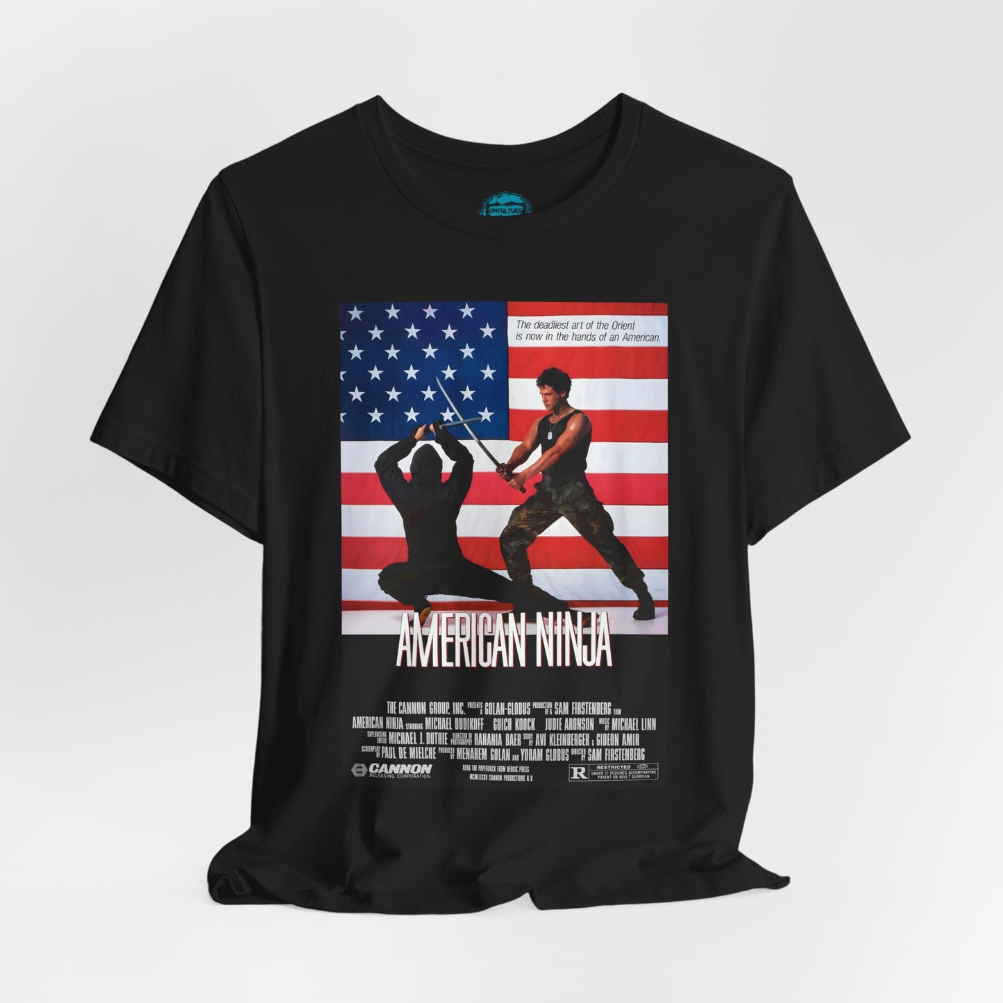 American Ninja Tee – Cannon Films 80s Retro Martial Arts Action Tribute T-Shirt