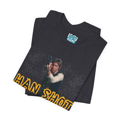 Han Shot First Nerd Tee | Space Cowboy Fandom Statement T-Shirt