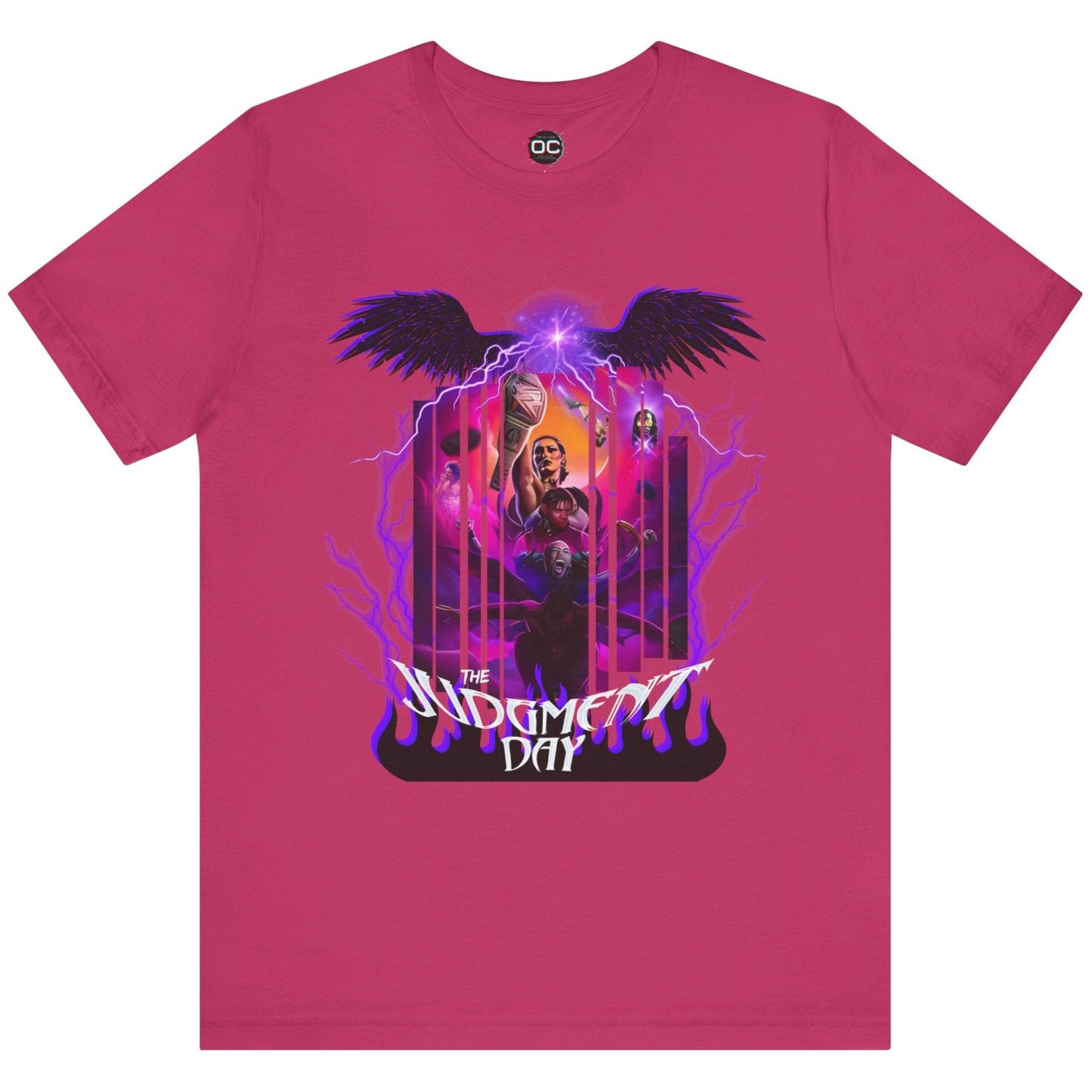 Judgment Day Fantasy Collage Tee – Wrestling Faction in Mythic Form | Rhea Ripley, Finn Bálor, Dominik Mysterio & More