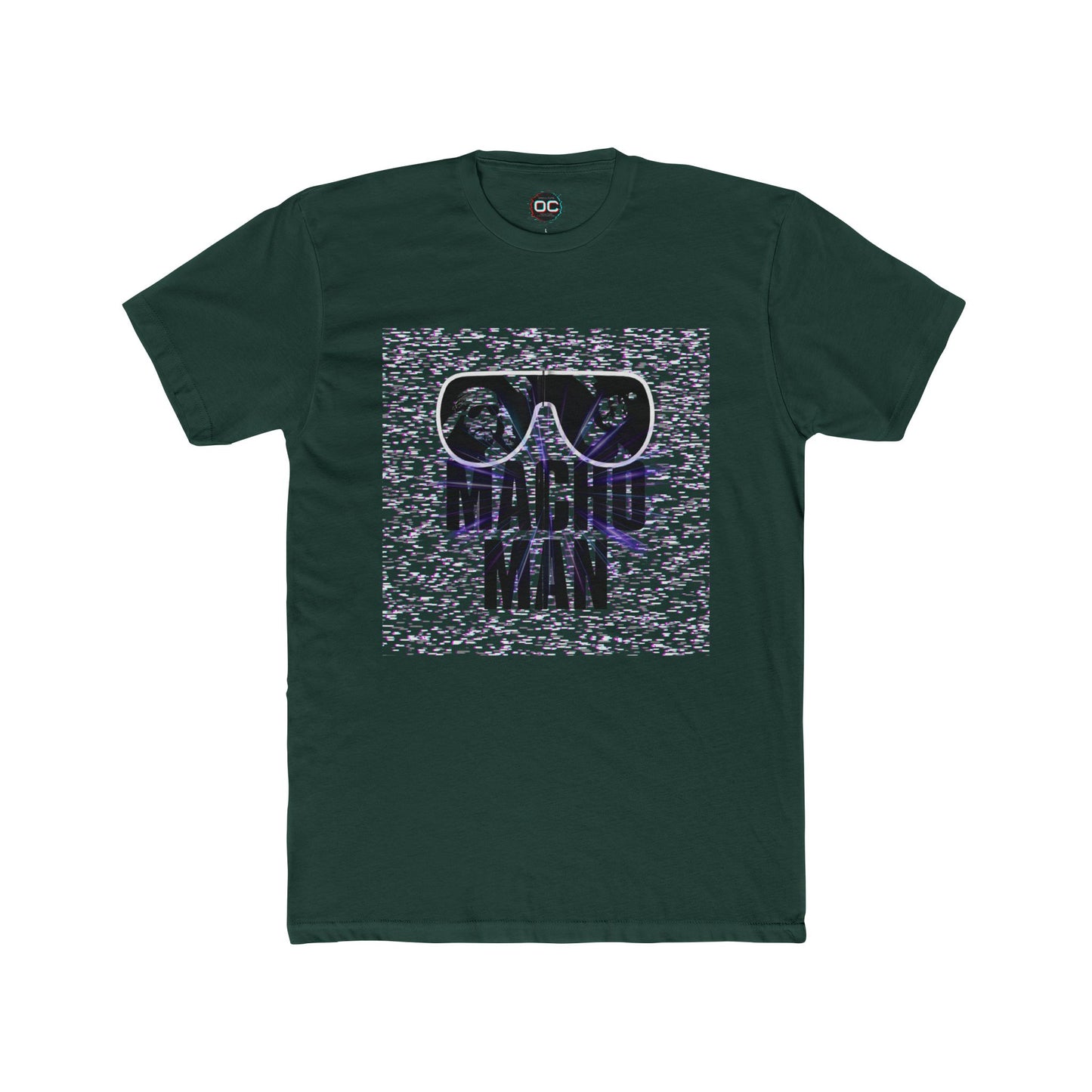 Macho Man Randy Savage Tribute Tee – Retro Glasses Design with TV Fuzz Background