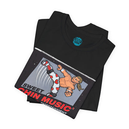 Sweet Chin Music Tee – Shawn Michaels 8-Bit Pro Wrestling Game Tribute Shirt