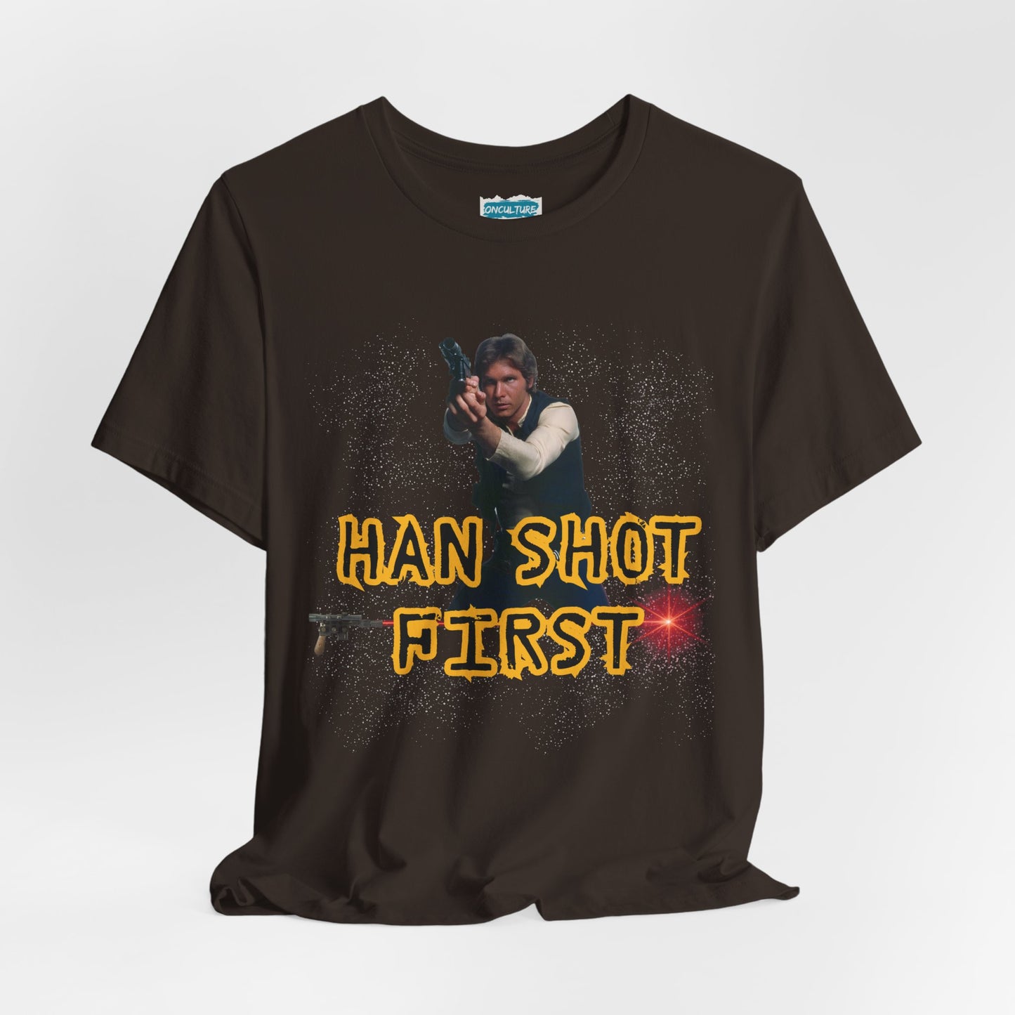 Han Shot First Nerd Tee | Space Cowboy Fandom Statement T-Shirt