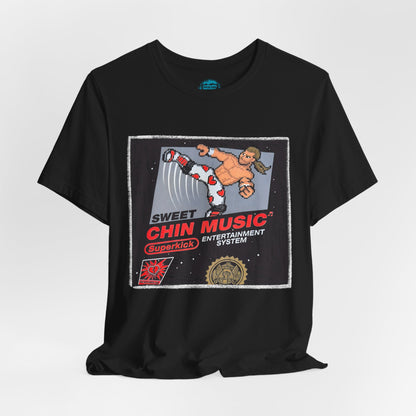 Sweet Chin Music Tee – Shawn Michaels 8-Bit Pro Wrestling Game Tribute Shirt