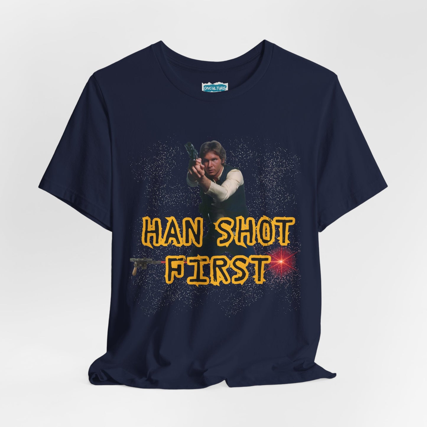 Han Shot First Nerd Tee | Space Cowboy Fandom Statement T-Shirt