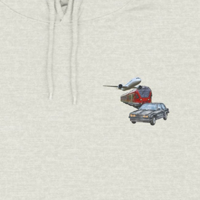 Planes, Trains, and Automobiles Movie Sci Fi Mash-Up in Double-sided Three-Panel Fleece Hoodie with Terminator and Robocop