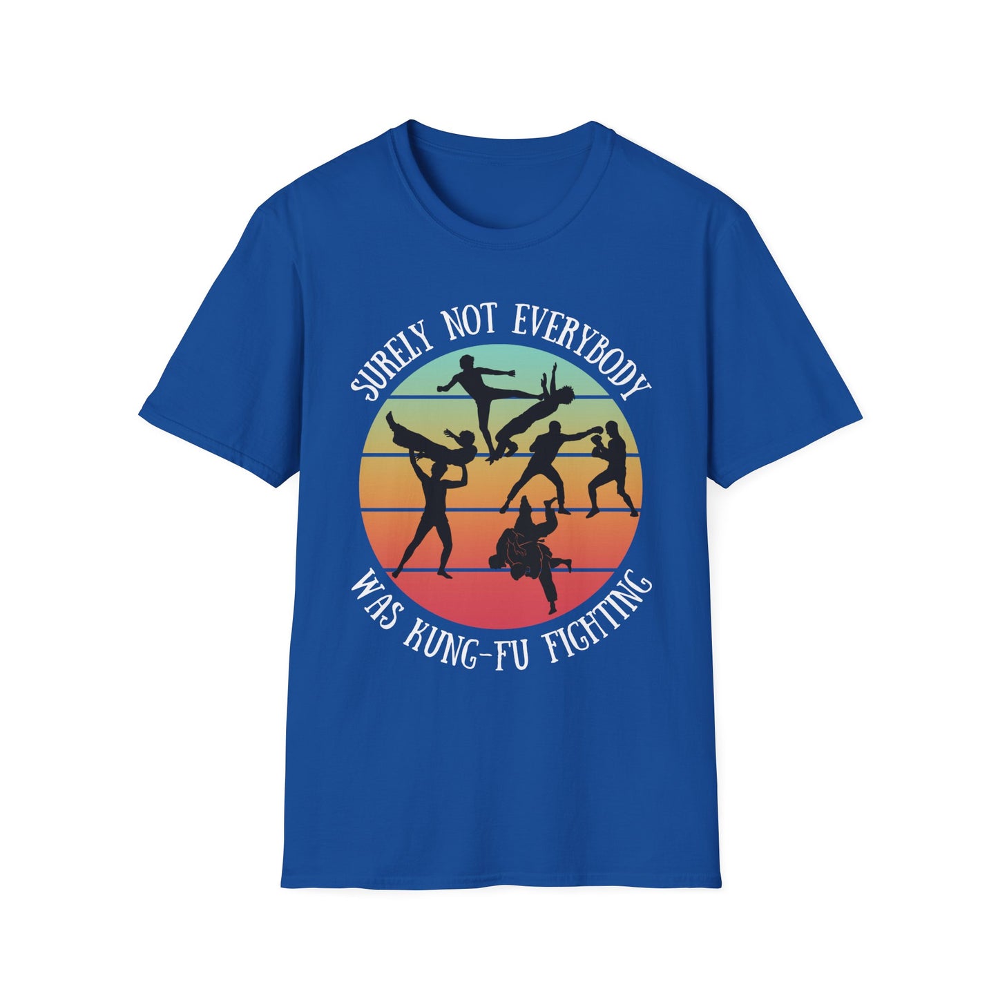 Funny Retro Sunset Tee - "Surely Not Everybody Was Kung-Fu Fighting" T-Shirt