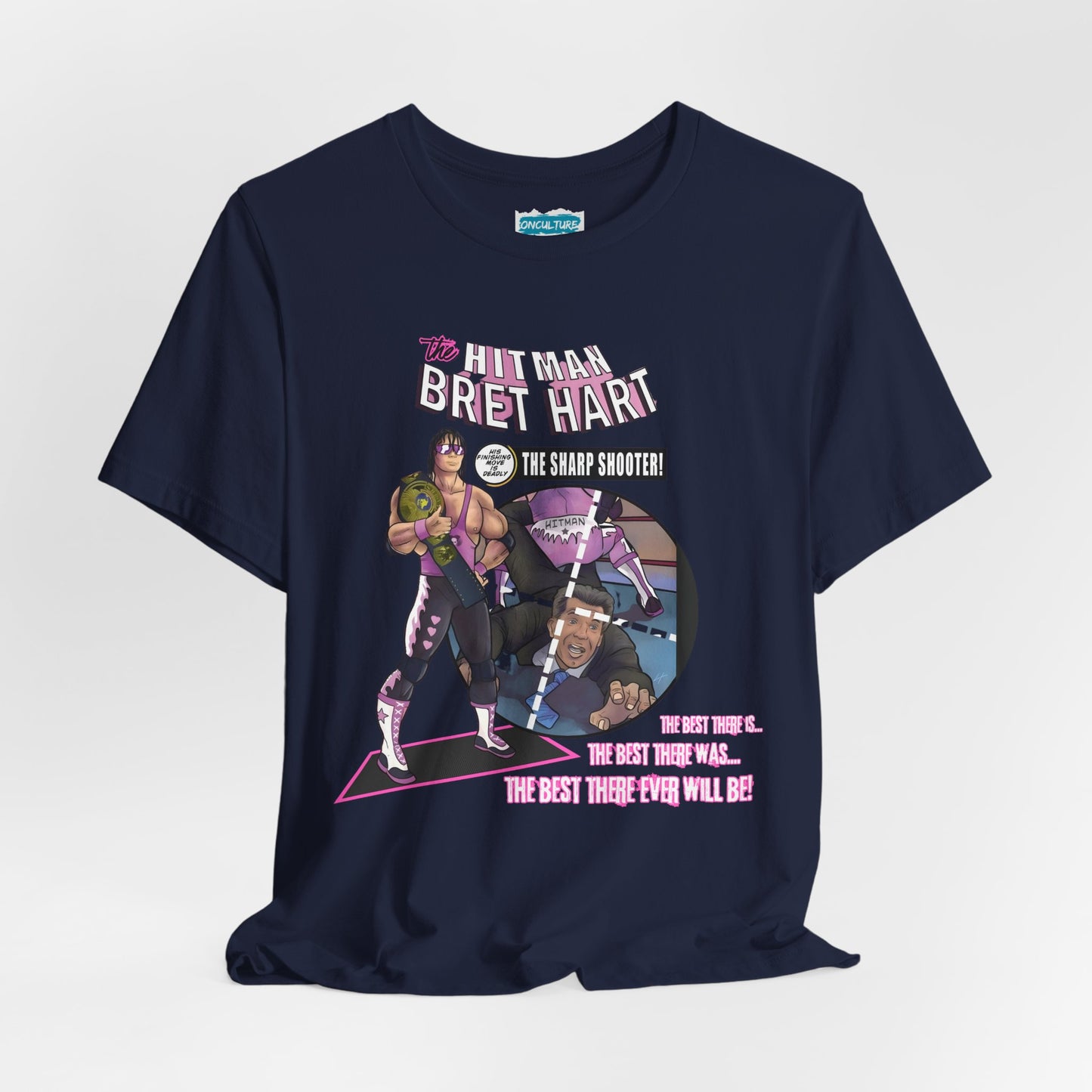 Bret Hart “The Hitman” Tee – Comic Book Pro Wrestling Tribute Shirt