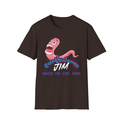 Jim The Earthworm T-Shirt - "Back to the Soil" Funny Video Game Design for Gamers & Fans