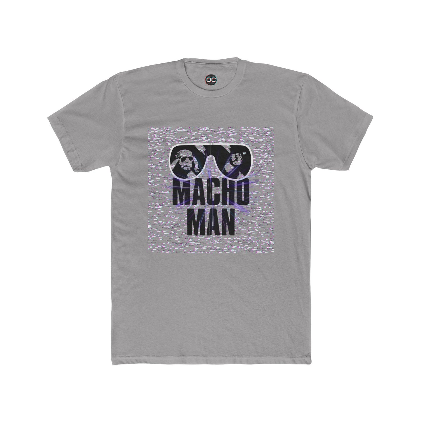 Macho Man Randy Savage Tribute Tee – Retro Glasses Design with TV Fuzz Background