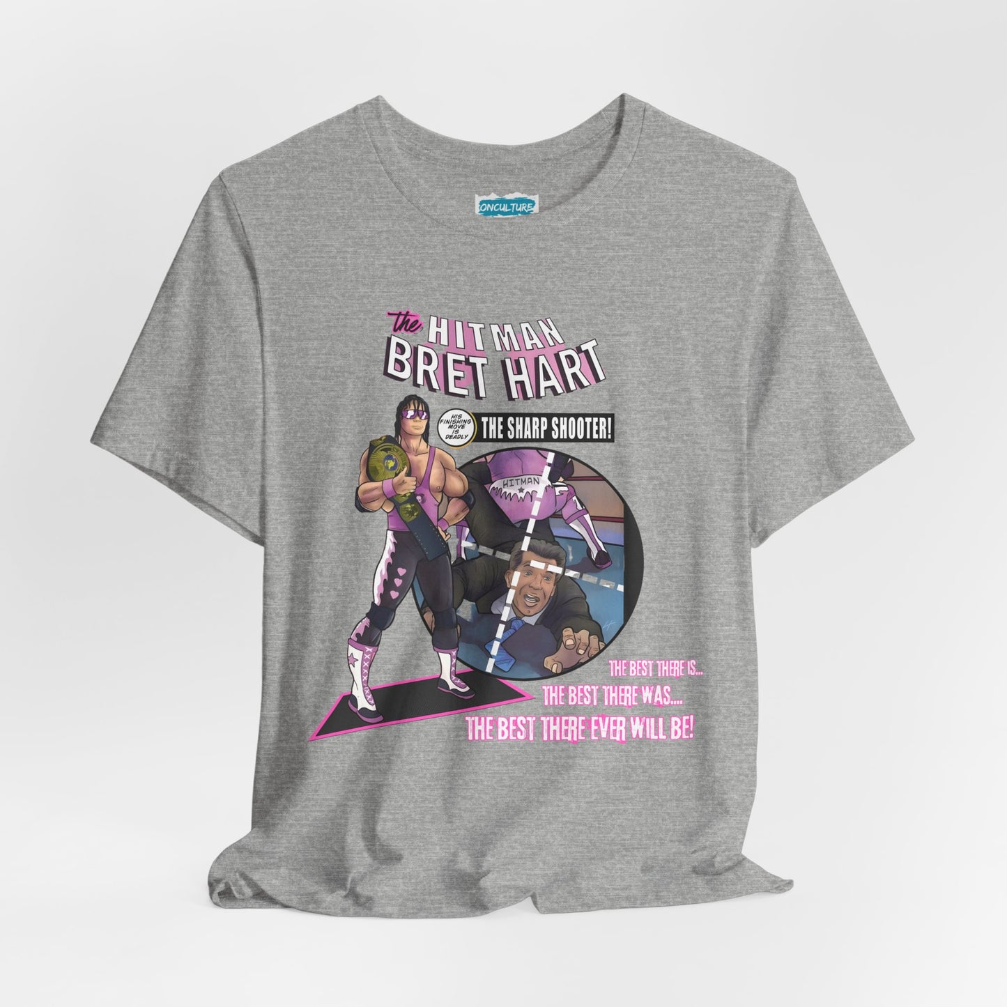 Bret Hart “The Hitman” Tee – Comic Book Pro Wrestling Tribute Shirt