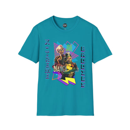 Jade Cargill & Bianca Belair Superhero Tee – 90s Xtreme Baddies Tag Team Tribute