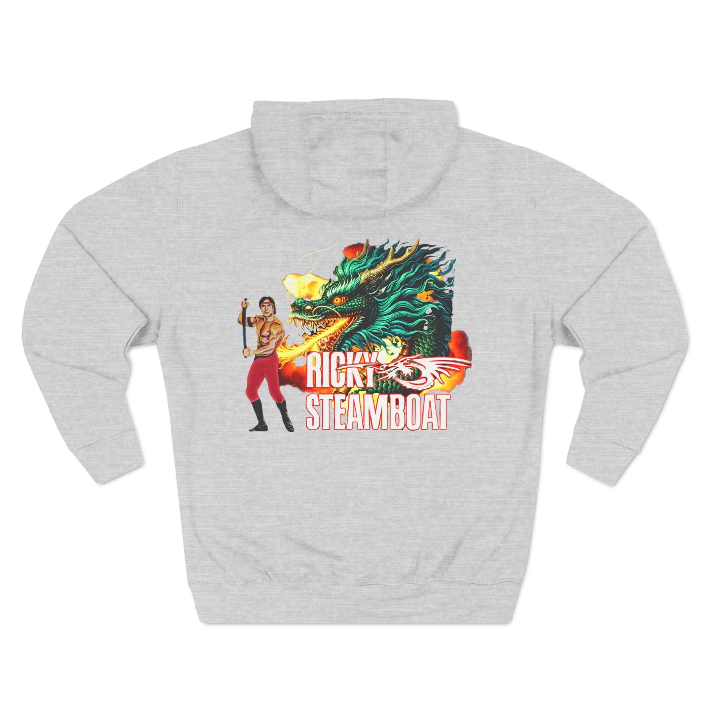 90s WWF WWE Ricky 'The Dragon' Steamboat Hoodie - Fire-Breathing Wrestling Legend - Multiple Colors - Retro Pro Wrestling Fan Apparel