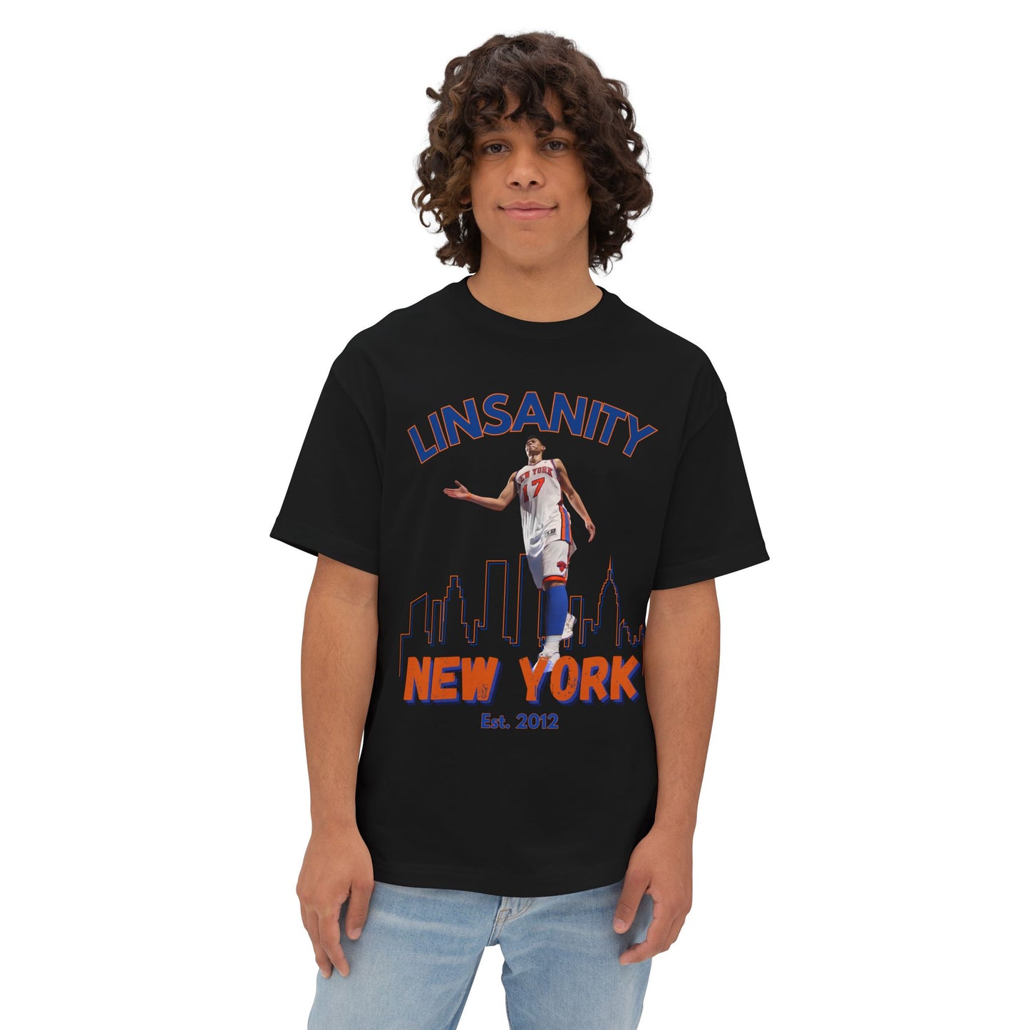 Premium Oversized Boxy Linsanity Tee - New York Knicks Tribute Tee by OnCulture