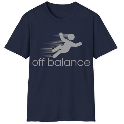 “Off Balance” Parody T-Shirt – Funny New Balance Spoof Tee | Falling Figure Graphic Humor Shirt
