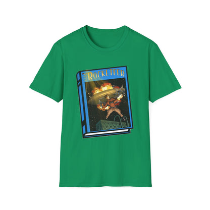 Pulp Rocket Man Tribute Tee | Vintage Book Cover Blast-Off T-Shirt