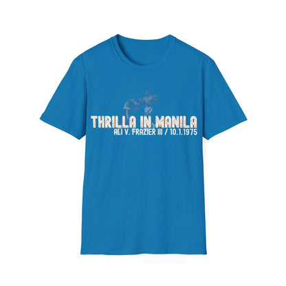 Ali vs Frazier Thrilla in Manila Homage Boxing T-Shirt - Distressed Fight Design