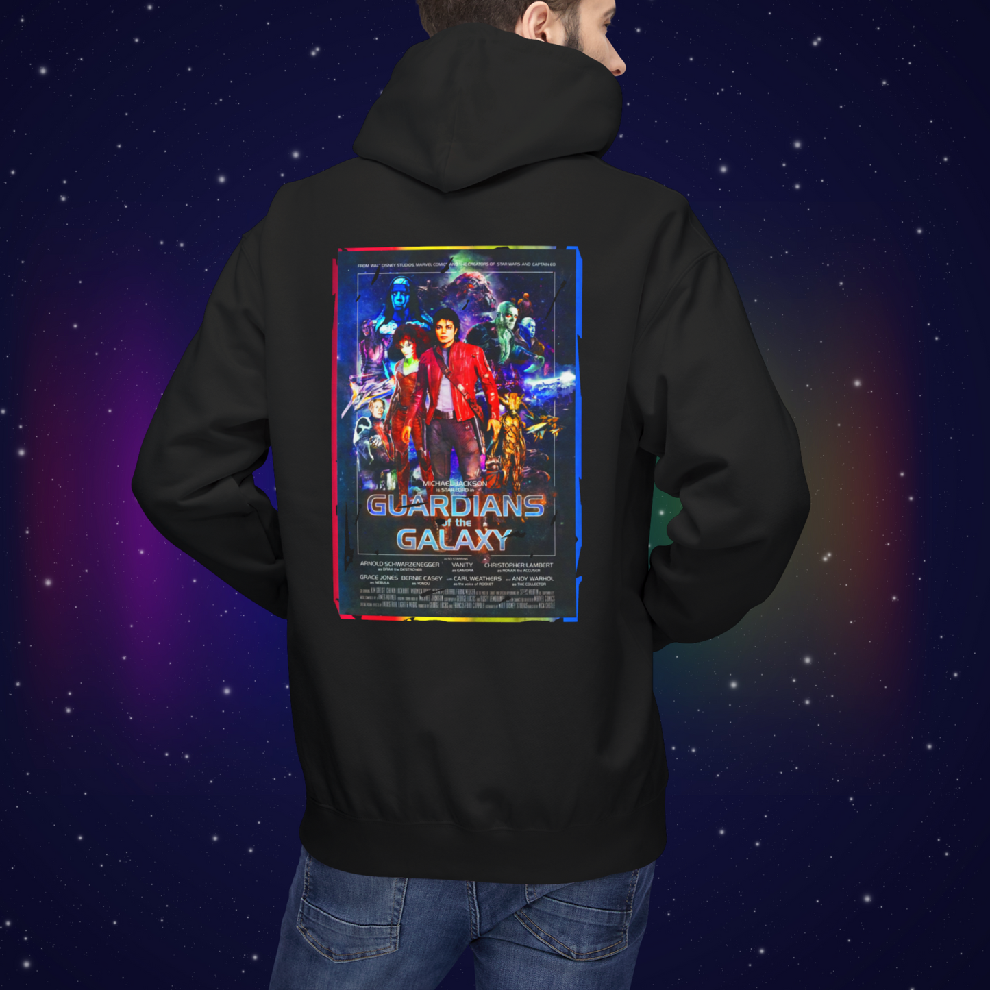 1980s Pop Idols as The Guardians of the Galaxy Unisex Fleece Hoodie - Soft and Stylish Sweatshirt for Movie Fans, Music Fans, 80s