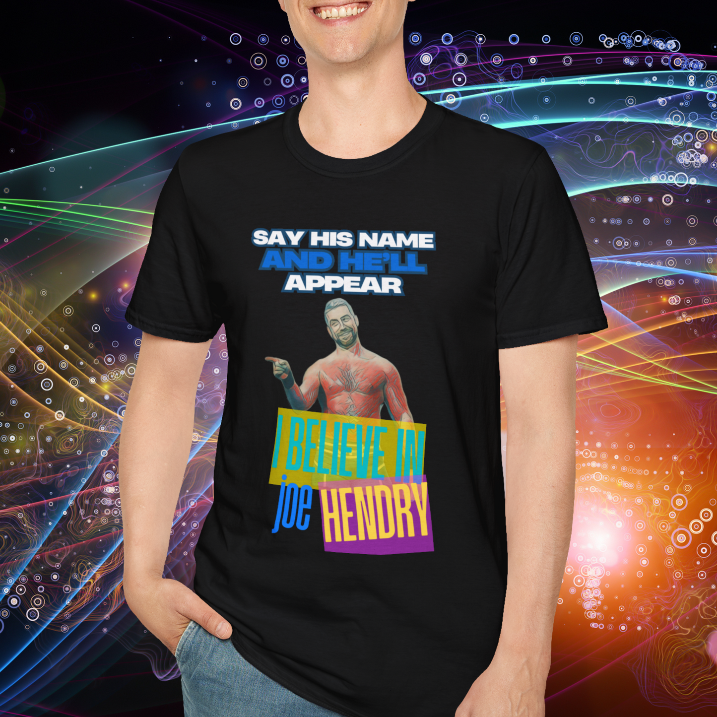 Joe Hendry Pro Wrestling T-Shirt - "I Believe in Joe Hendry" Lyrics & Iconic Hendry Pose Design