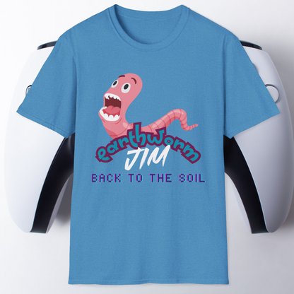 Jim The Earthworm T-Shirt - "Back to the Soil" Funny Video Game Design for Gamers & Fans